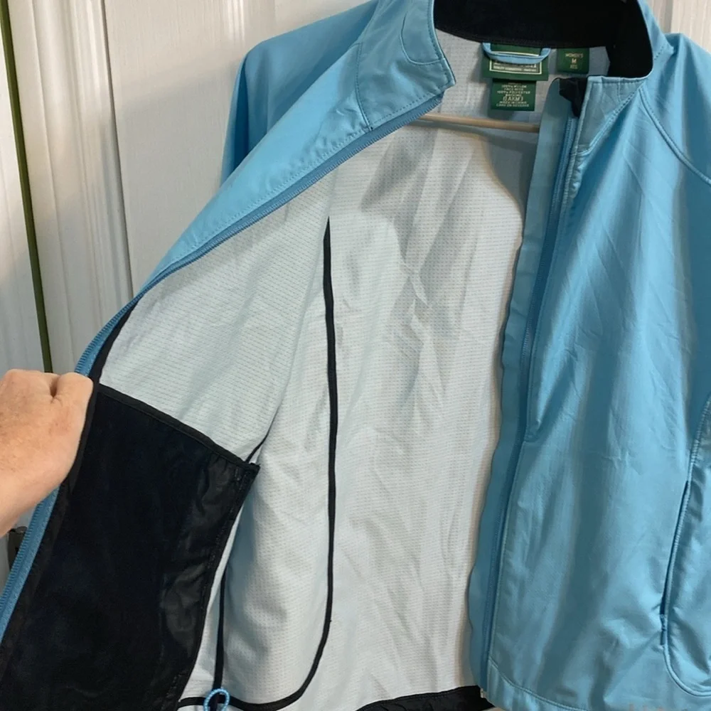 L.L. Bean Light Blue Nylon Hiking Running Jacket Womens Size Medium Fall Outdoor - Picture 3 of 10